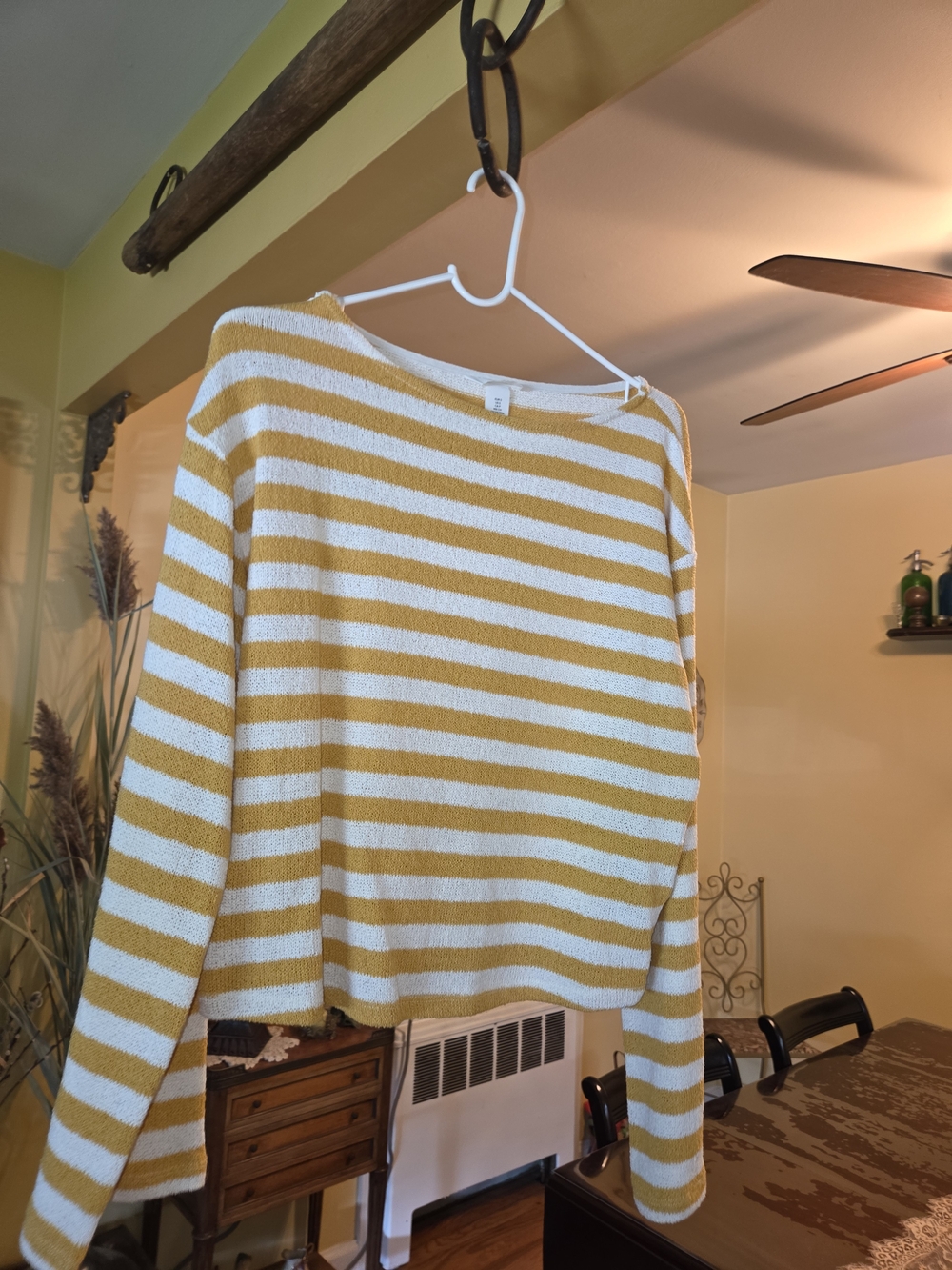 H&M Yellow and White Striped Women’s Sweater